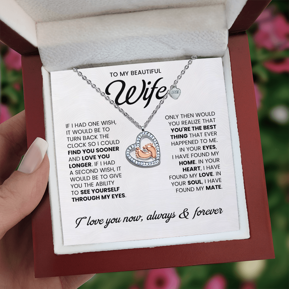 Baby Feet Heart Necklace