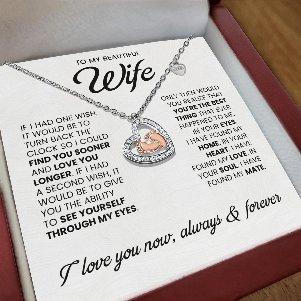 Baby Feet Heart Necklace