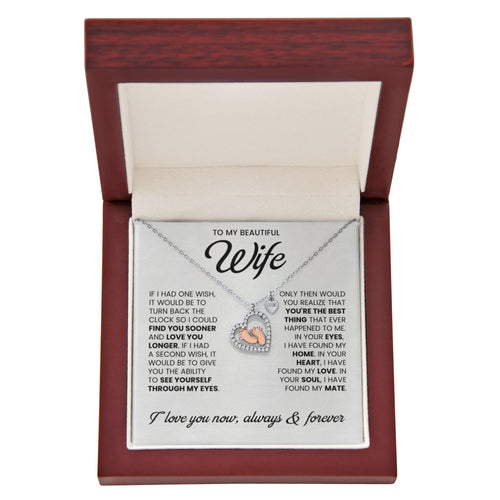 Baby Feet Heart Necklace