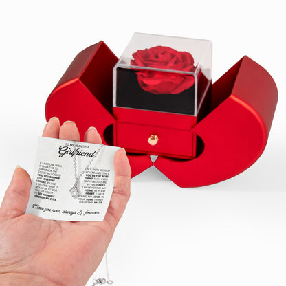 Alluring Beauty Necklace with Red Heart Rose Box
